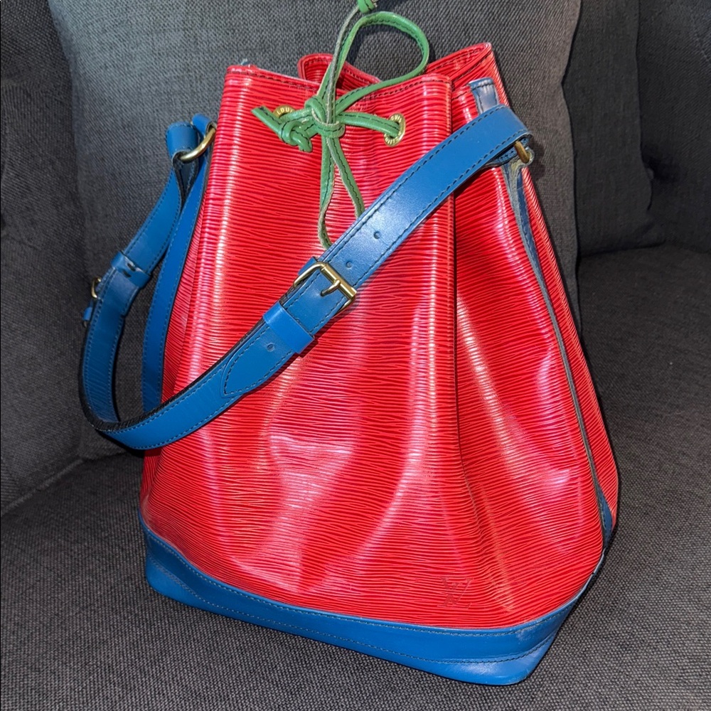 Louis Vuitton vintage Red and Blue Bucket Bag